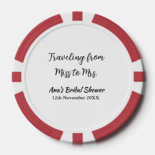 Travel Brautparty Namensdatum fehlen Frau Sim Pokerchips