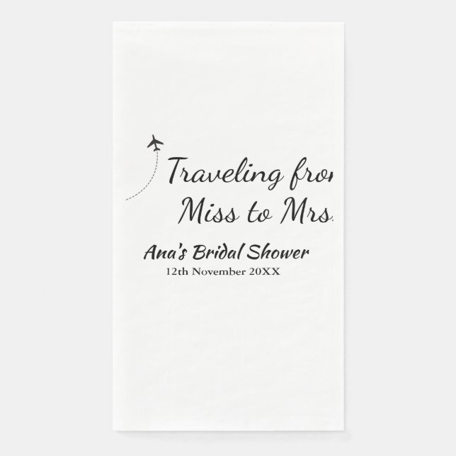 Travel Brautparty Namensdatum fehlen Frau Sim Serviette (Vorderseite)