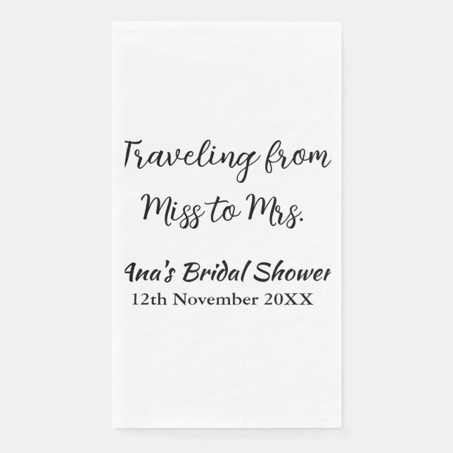 Travel Brautparty Namensdatum fehlen Frau Sim Serviette (Vorderseite)