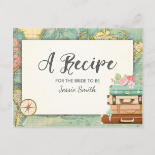 Travel Brautparty Rezept Card Miss an Mrs. Postkarte