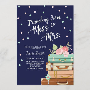 Travel Bridal Dusche Einladung Miss an Mrs. Navy