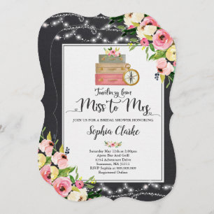 Travel Bridal Shower Einladung Miss an Frau Floral