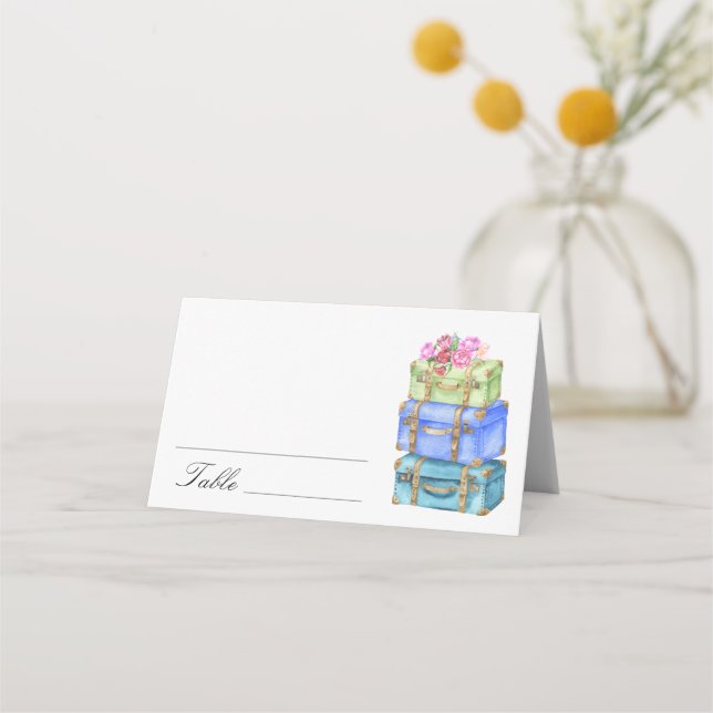 Travel bridal shower - wedding place cards platzkarte (Vorderseite)