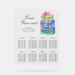 Travel Bridal shower Wedding seating chart Acrylschild