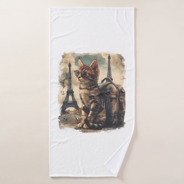 Travel Buddy Cat Badehandtuch (Badehandtuch)