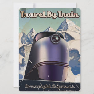 Travel By Train Sci-Fi Vintage Kunst Einladung