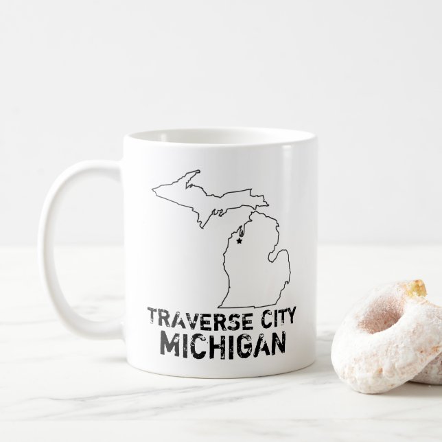 Travel City Michigan Kaffeetasse (Mit Donut)