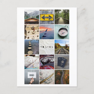 Travel Collage Postcard Postkarte