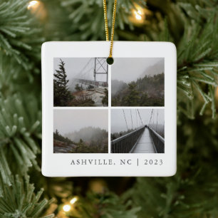 Travel Foto Collage Custom Vacation Keepake Keramikornament