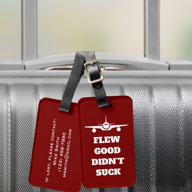 Travel Funny "Flew Good Sind zum Kotzen nicht" und Gepäckanhänger (Von Creator hochgeladen)