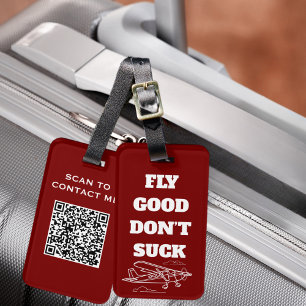 Travel Funny "Fly Good Don't Sind zum Kotzen" und  Gepäckanhänger