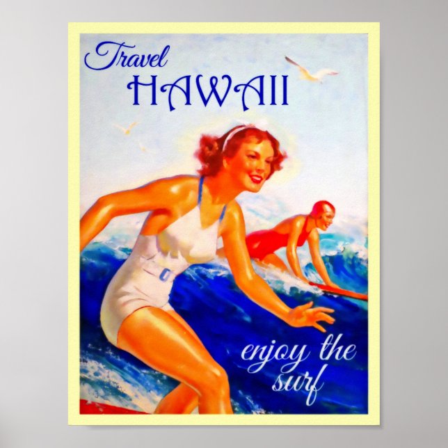 Travel Hawaii Vintag Poster (Vorne)