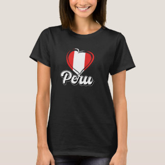 Travel Heritage Liebe Peruanische Flagge Peru T-Shirt