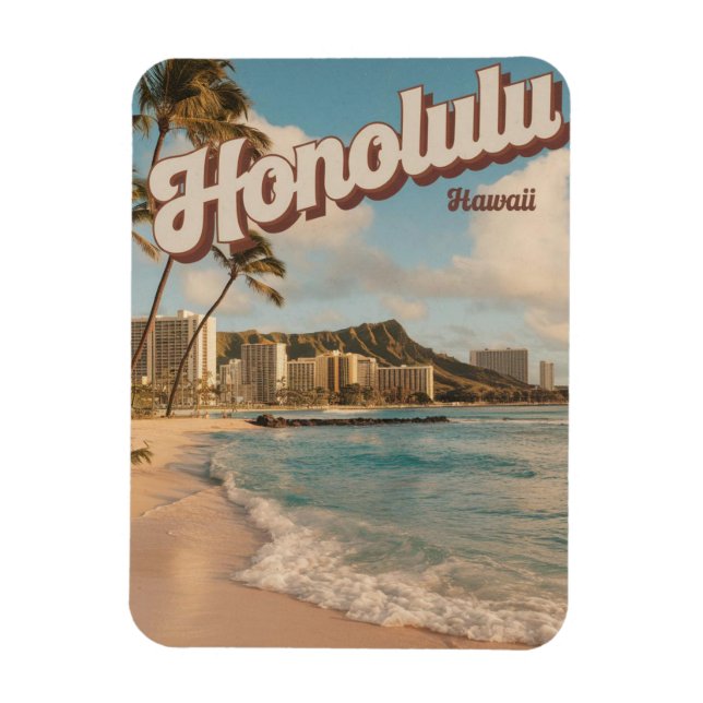Travel Honululu, Hawaii tropische Strandgeschenke Magnet (Vertikal)
