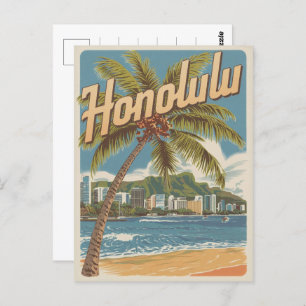 Travel Honululu, Hawaii tropische Strandgeschenke Postkarte