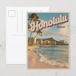 Travel Honululu, Hawaii tropische Strandgeschenke Postkarte