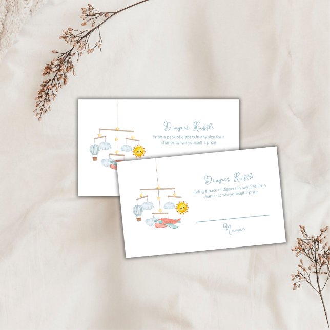 Travel Hot Air Balloon Diaper Raffle Baby Shower  Begleitkarte (Travel Hot Air Balloon Diaper Raffle Baby Shower Enclosure Card)