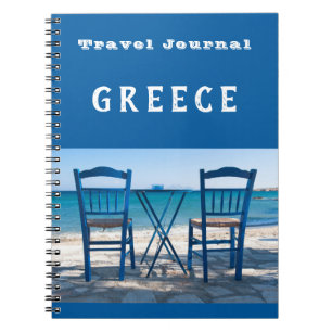 Travel Journal Greece blue benutzerdefinierbar Notizblock