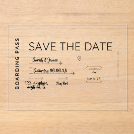 travel lover save the date boarding pass acryleinladungen