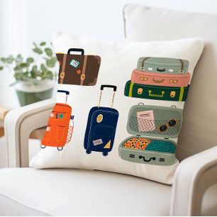 Travel Luggage Niedlich Suitcase Throw Kissen
