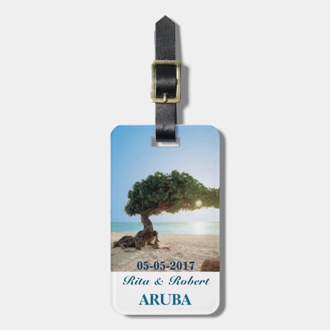 Travel Luggage Tag Collection/Divi Tree Aruba Gepäckanhänger (Vorderseite vertikal)
