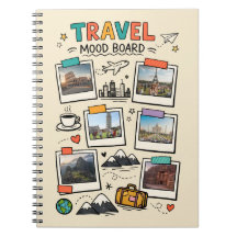 Travel Mood Board Dream Trip Journal Cover