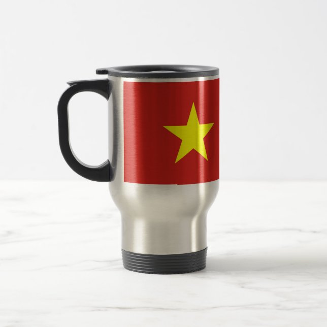 Travel Mug mit der Flagge Vietnams Reisebecher (Links)
