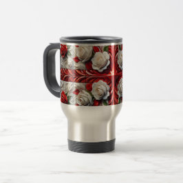 Travel Mug mit englischer Rose Design Reisebecher
