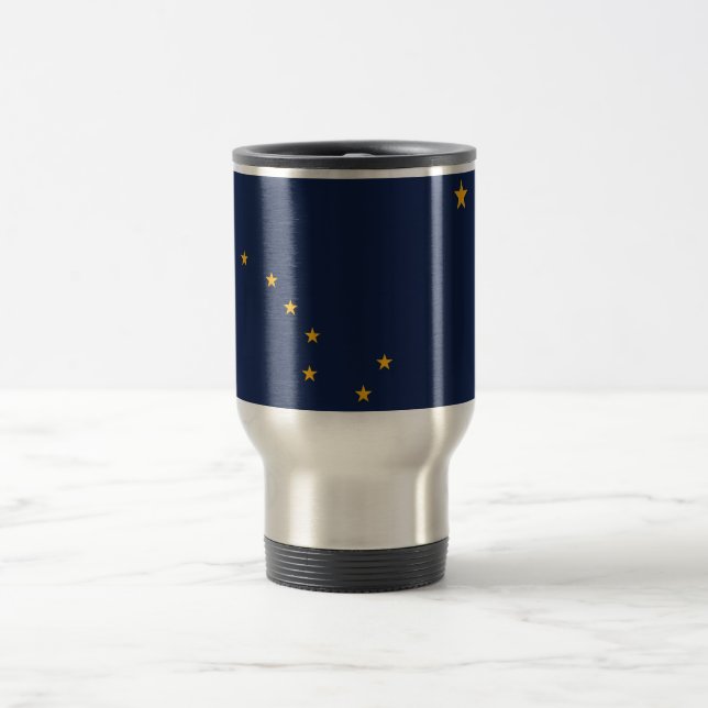 Travel Mug mit Flag Alaska Staat - USA Reisebecher (Mittel)