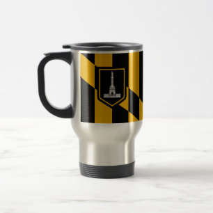 Travel Mug mit Flag Baltimore, Maryland, USA Reisebecher