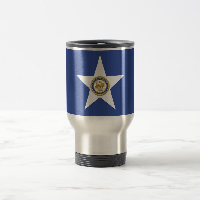Travel Mug mit Flag Houston, Texas, USA Reisebecher (Mittel)