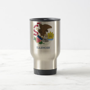 Travel Mug mit Flag Illinois Staat - USA Reisebecher