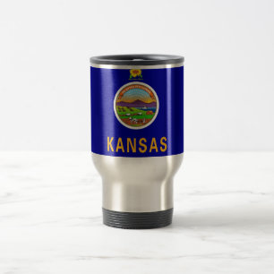 Travel Mug mit Flag Kansas Staat - USA Reisebecher
