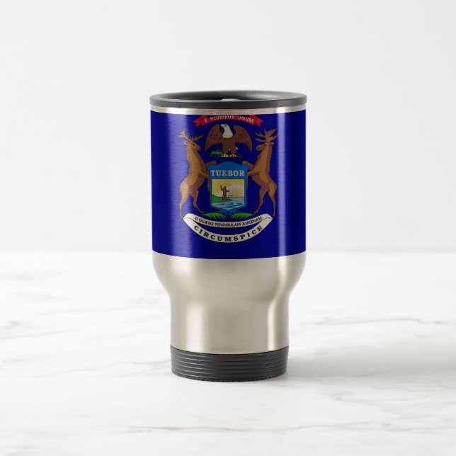 Travel Mug mit Flag Michigan Staat - USA Reisebecher (Mittel)