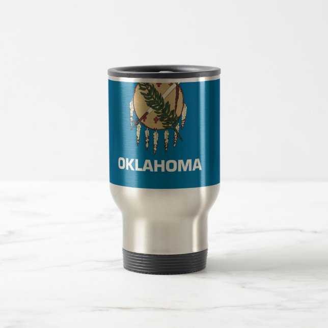 Travel Mug mit Flag Oklahoma Staat - USA Reisebecher (Mittel)
