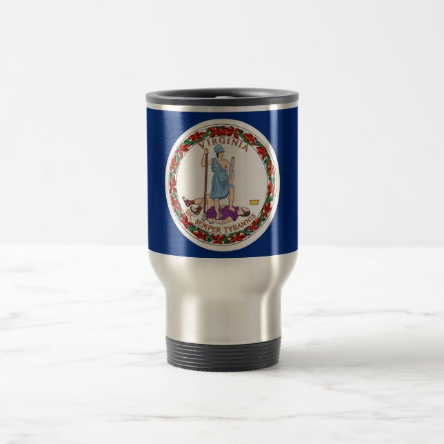Travel Mug mit Flag Virginia Staat - USA Reisebecher (Mittel)