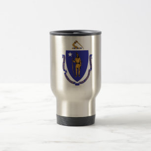 Travel Mug mit Flag von Massachusetts Staat - USA Reisebecher