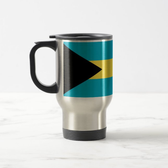 Travel Mug mit Flagge Bahamas Reisebecher (Links)
