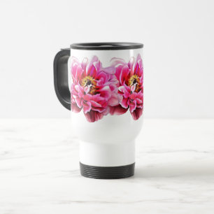 Travel Mug - Pink Peonies Reisebecher