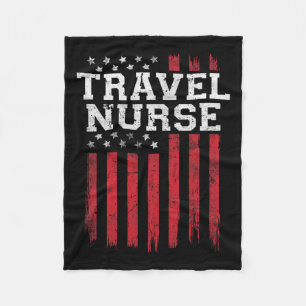 Travel Nurse American Flag Usa Patriot Patriotic N Fleecedecke