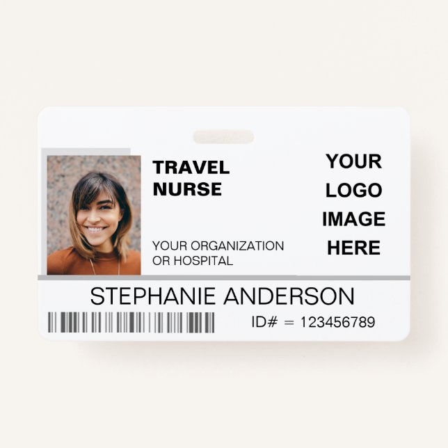 Travel Nurse Foto ID Name Hospital Logo Medical Ausweis (Vorderseite)