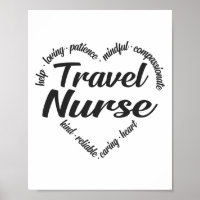 Travel Nurse Heart Word Cloud