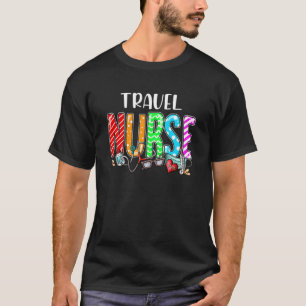 Travel Nurse Kariert Red Liebe Heart Stethoscope R T-Shirt