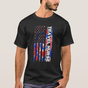 Travel Nursing Gefärbte Krawatte American Flag 4. T-Shirt