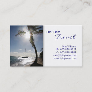 Travel Palm Tree Sun Ocean Boat Business Card Visitenkarte