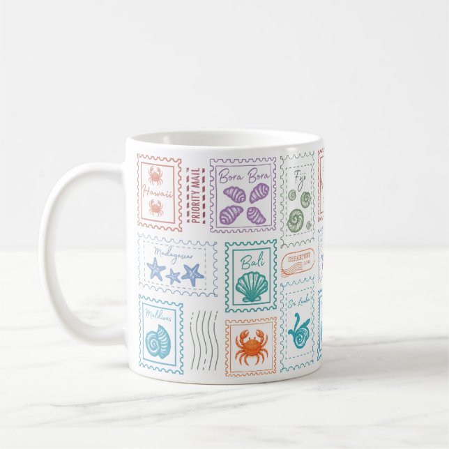Travel Postage Briefmarke Kaffeetasse (Links)
