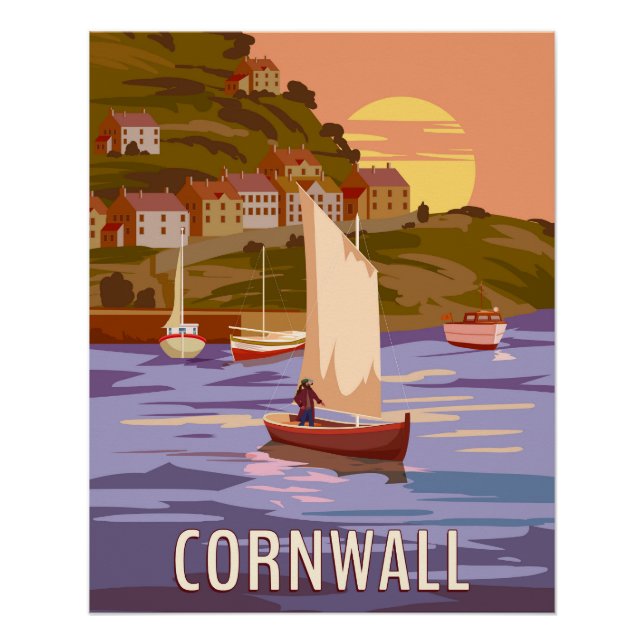 Travel Poster Cornwall, Vintag England (Vorderseite)