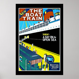 Travel Poster Vintag Boston Maine Railway