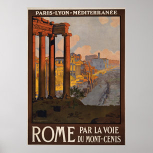 Travel Poster-Zugverbindung Paris Rom Italien Poster