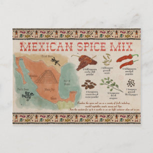 Travel Sketch Postcard: Mexican Spice Mix Postkarte
